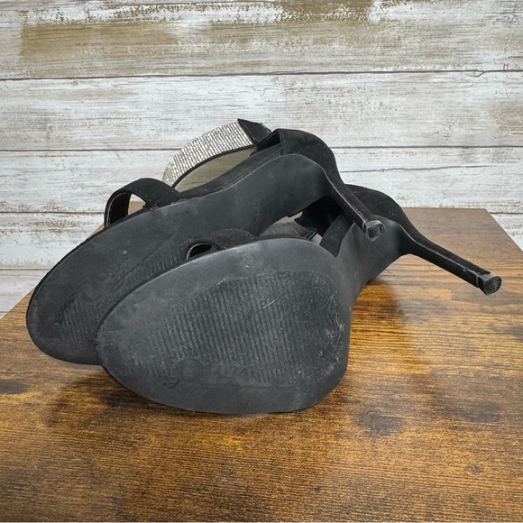 Olivia Jaymes Women’s Black Bling Ankle Strap Stiletto Heels Women’s size - Picture 9 of 10